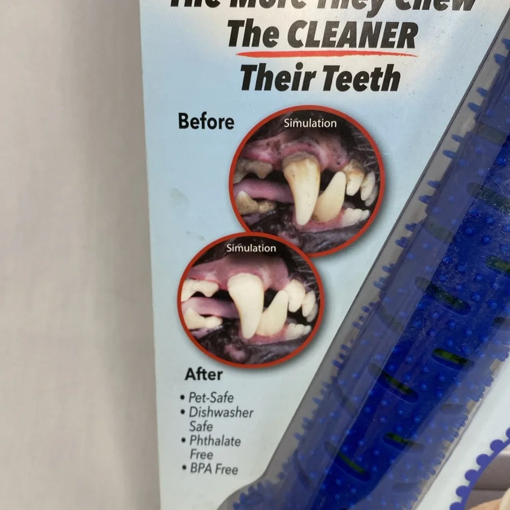 ChewBrush Large Dogs Blue ~ Self Brushing Toothbrush while Chewing